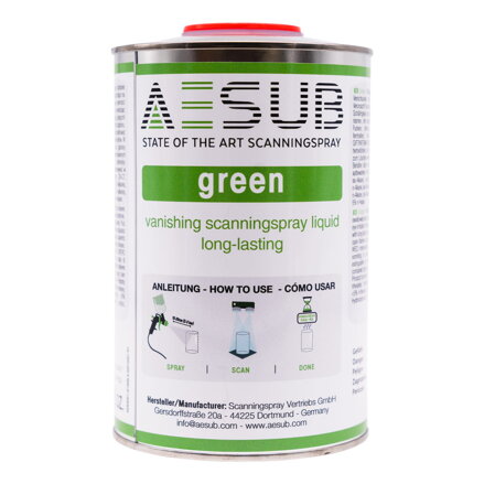 AESUB Green - Skenovací sprej, roztok pro stříkací pistoli - 1000 ml