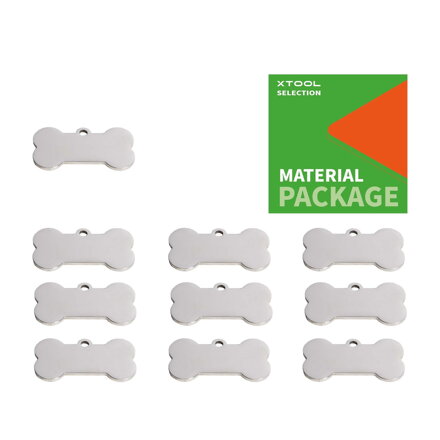 xTool Nerezová Psí Známka ve tvaru kosti - 10 kusů