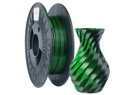 Filament 3D POWER SILK DUAL ZELENÁ+ČERNÁ 1,75 mm 0,3 kg.