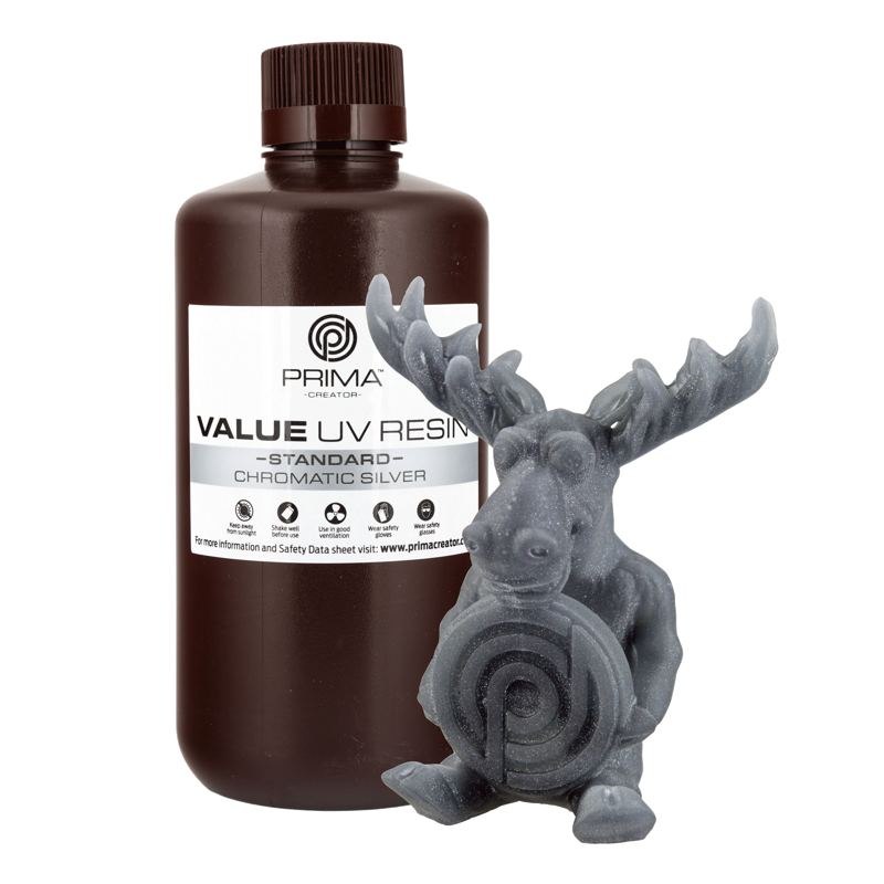 PrimaCreator Value UV / DLP Pryskyřice - 1 kg - Chromatická stříbrná