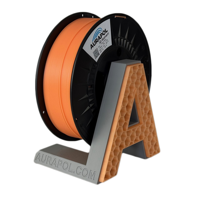 Filament AURAPOL PLA PEACH FLAME ČÁSTEČNĚ TRANSPARENTNÍ 1,75 mm 1 kg.
