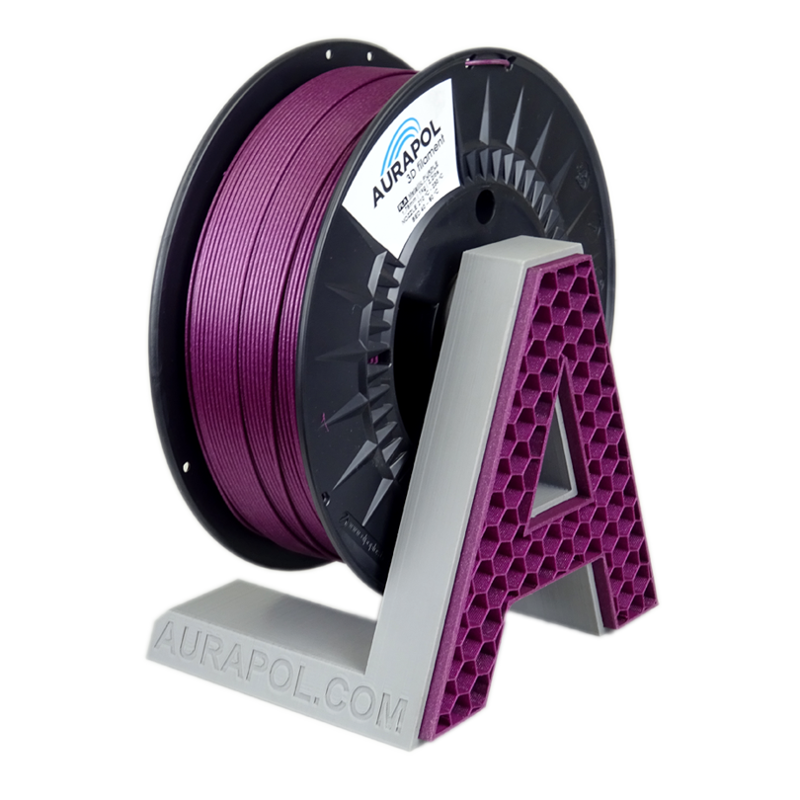 Filament AURAPOL PLA PURPUROVÁ METALÍZA 1,75 mm 1 kg.