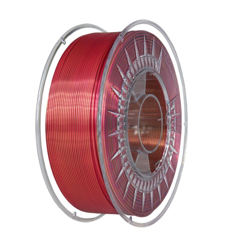 Filament DEVIL DESIGN PLA SILK DUAL ZLATÁ + TMAVĚ ČERVENÁ 1,75 mm 1 kg.